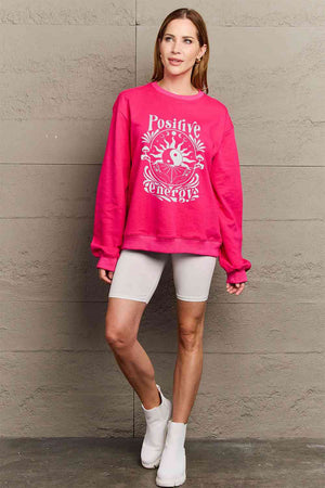 Simply Love Full Size POSITIVE ENERGY Graphic Sweatshirt