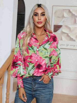 Floral Collared Neck Buttoned Shirt