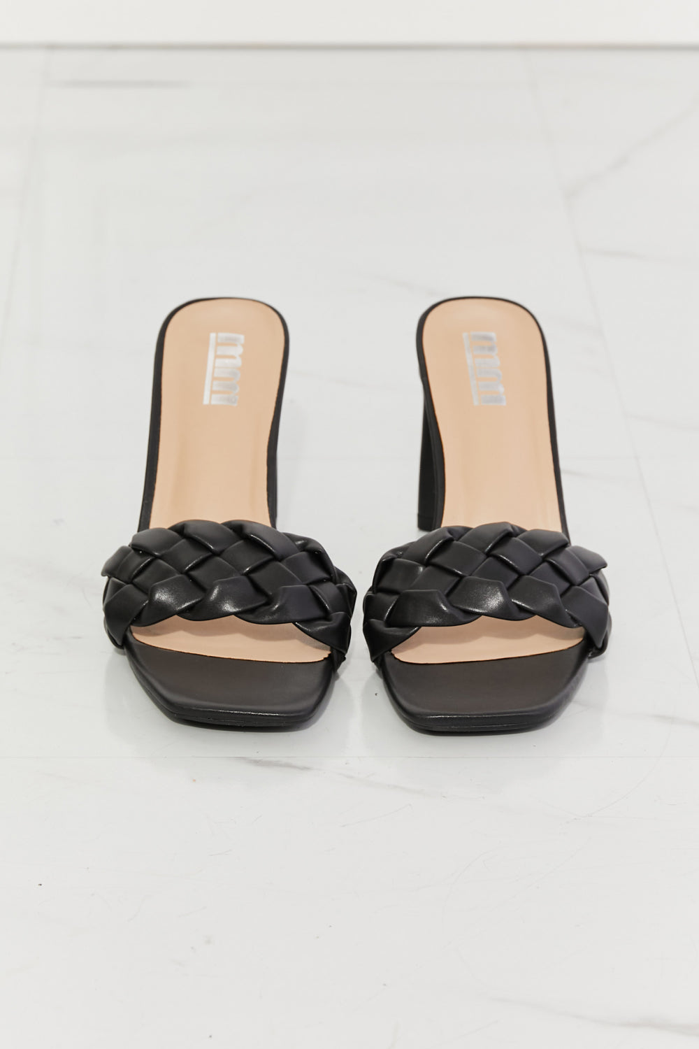 MMShoes Top of the World Braided Block Heel Sandals in Black Shoes