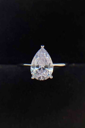 Classic Teardrop 2 Carat Moissanite Ring