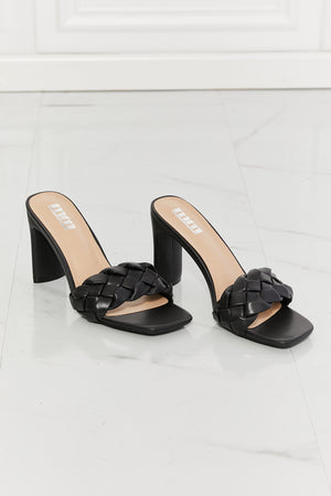 MMShoes Top of the World Braided Block Heel Sandals in Black Shoes