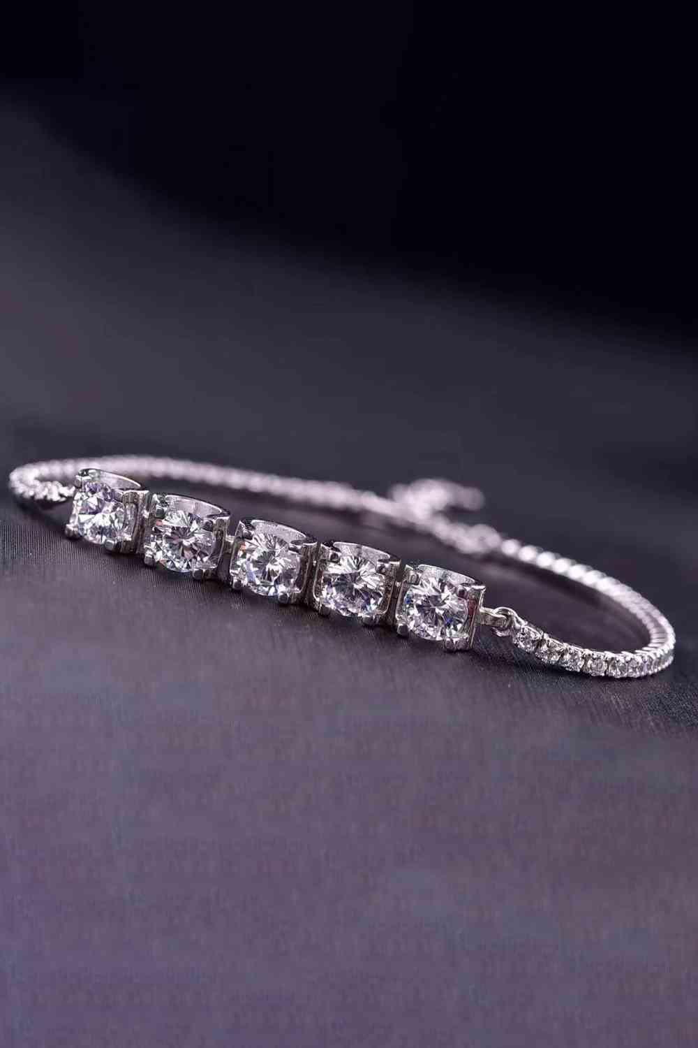 5 Carat Moissanite Lobster Clasp Bracelet