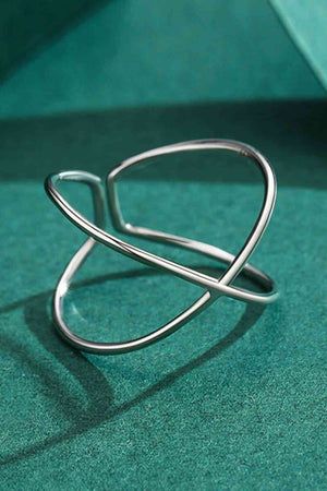 925 Sterling Silver Crisscross Open Ring