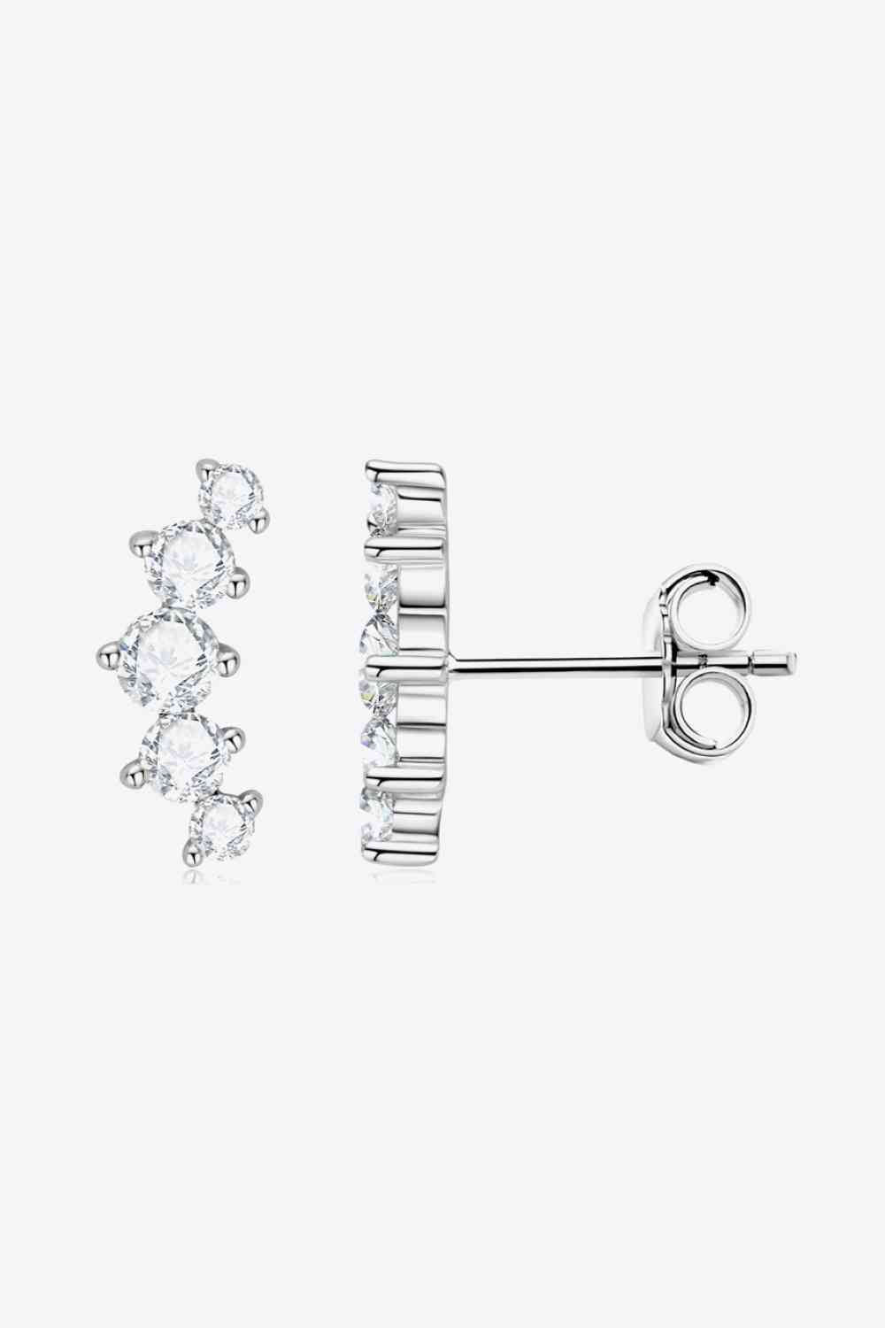 All You Need Moissanite Platinum-Plated Earrings