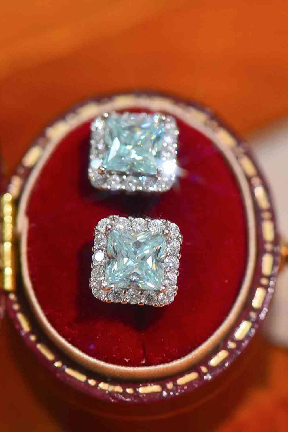 2 Carat Moissanite Square Earrings