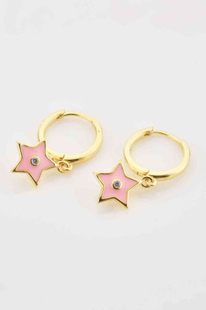 Zircon 925 Sterling Silver Star Drop Earrings