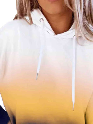 Gradient Drawstring Long Sleeve Hoodie