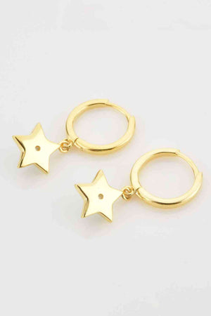 Zircon 925 Sterling Silver Star Drop Earrings